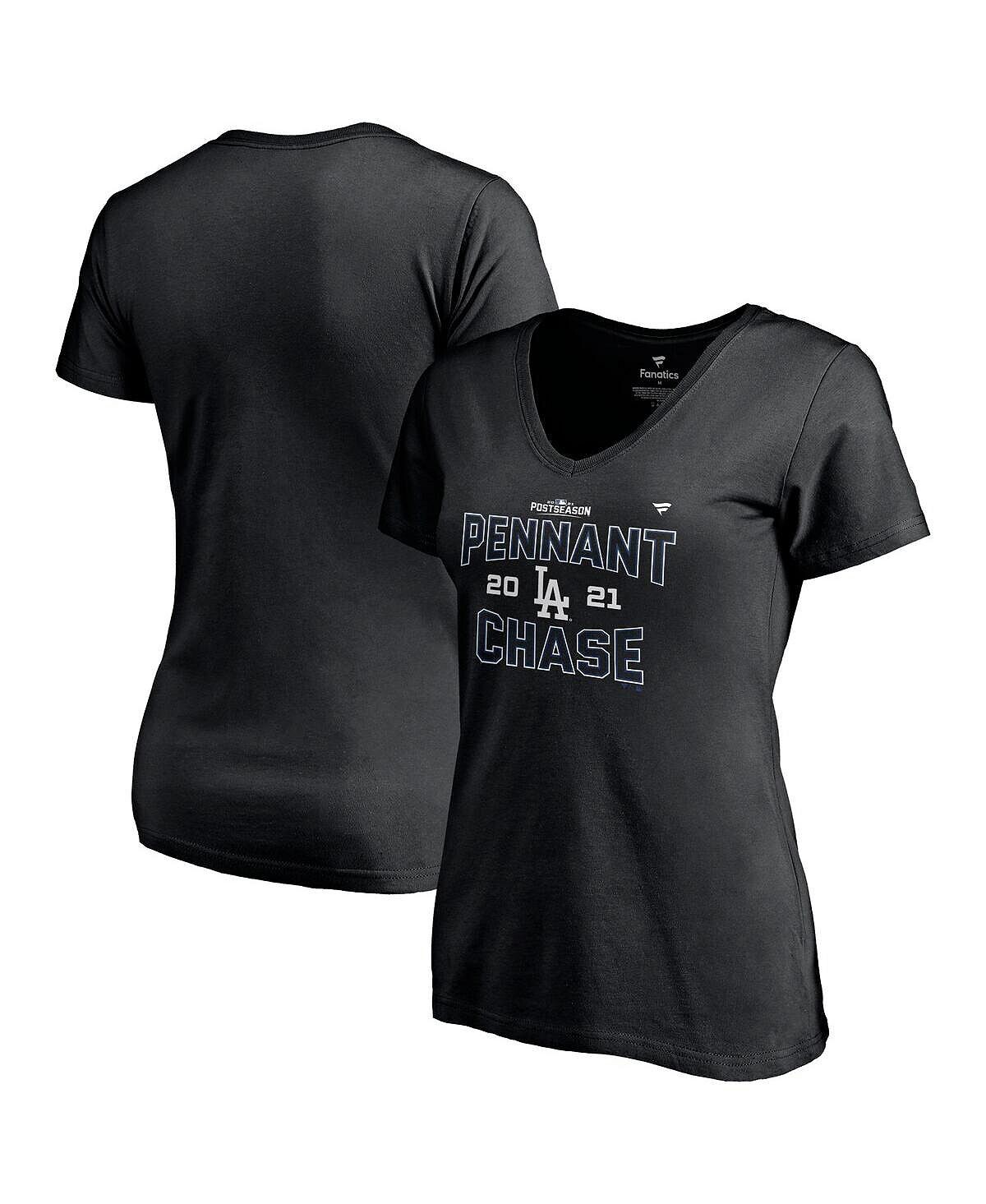 

Черная женская футболка Los Angeles Dodgers 2021 Division Series Winner Locker Room с v-образным вырезом Fanatics, черный