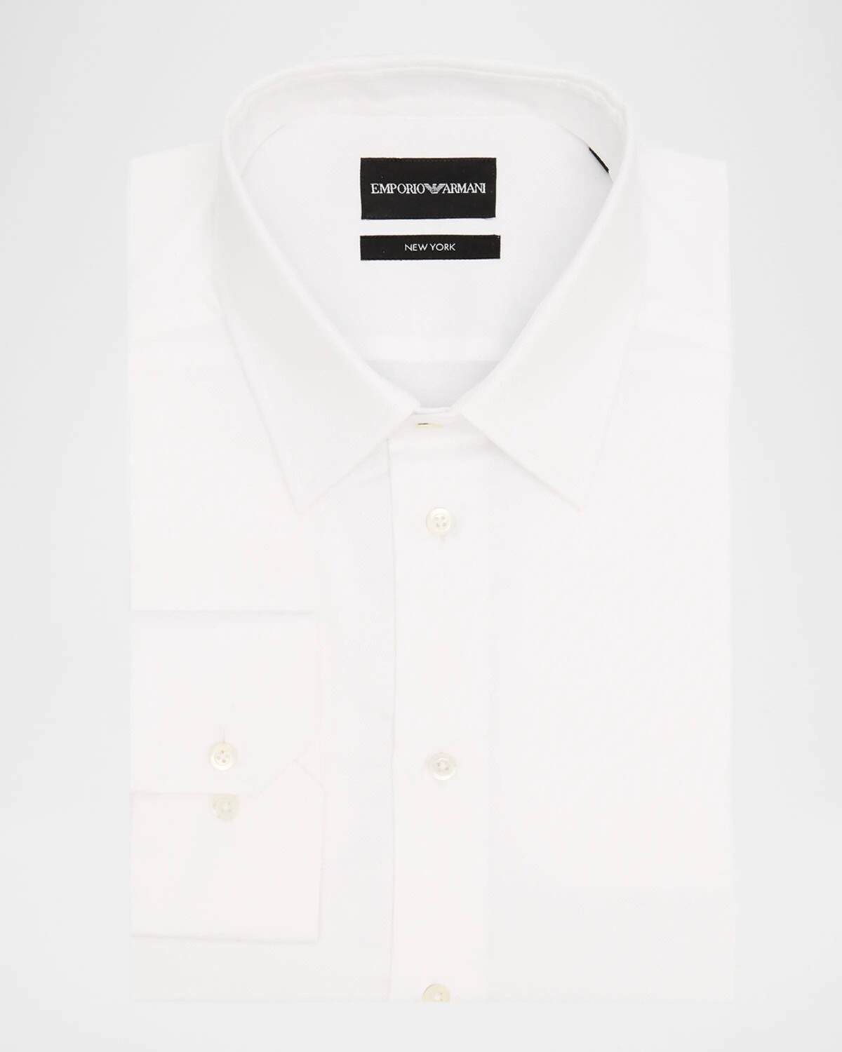 

Мужская хлопковая классическая рубашка с микропринтом Emporio Armani, белый