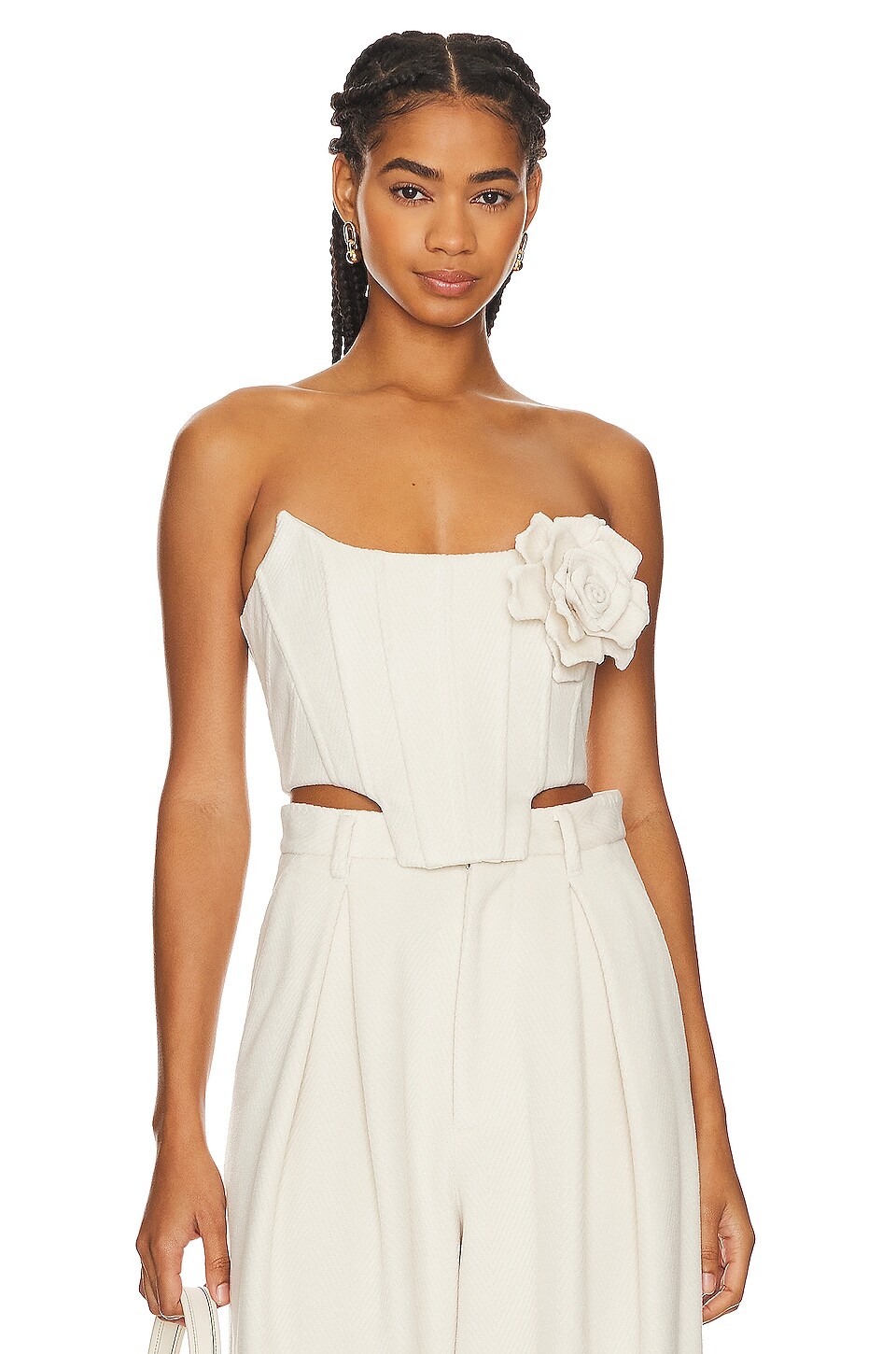

Бюстье GIUSEPPE DI MORABITO Bustier With Rose, цвет Milk White