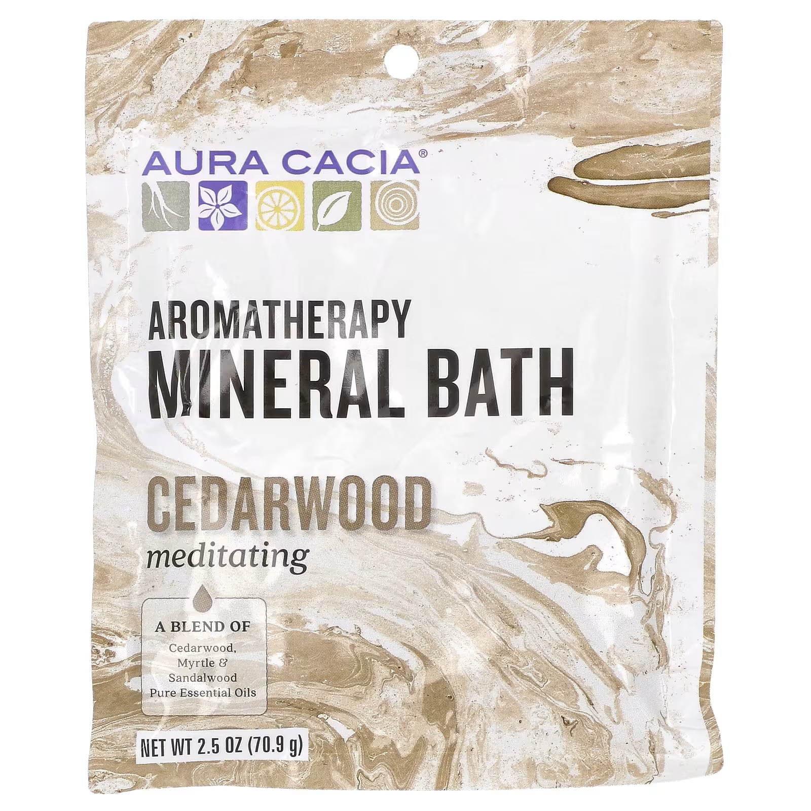 Ароматерапевтическая минеральная ванна Aura Cacia с кедровым деревом, 70,9 г