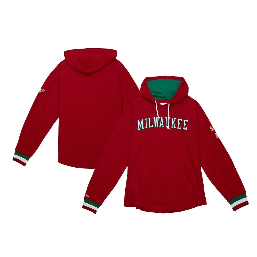 

Пуловер с капюшоном Mitchell & Ness Milwaukee Bucks, красный