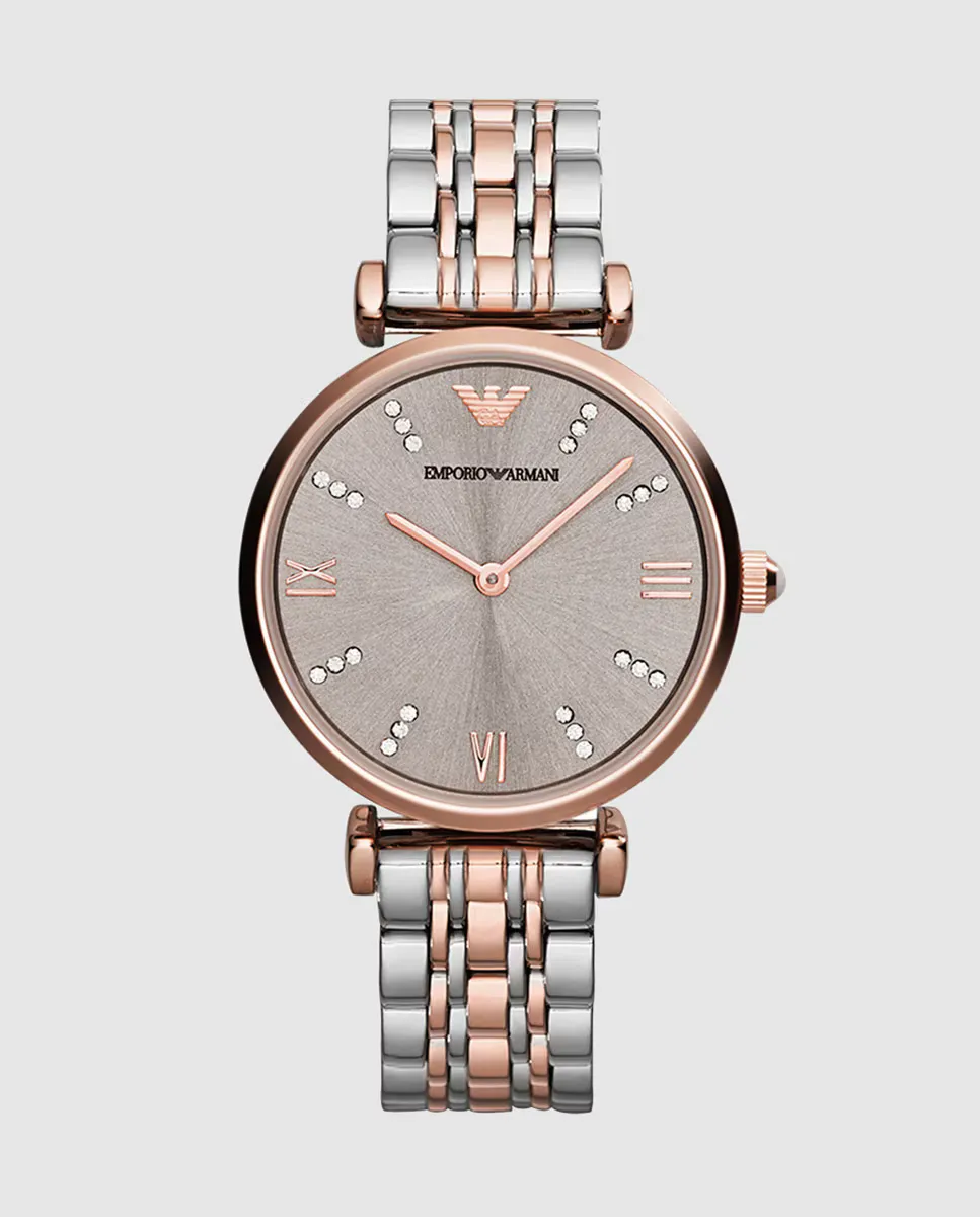 

Двухцветные женские часы Emporio Armani AR1840 из стали, розовый