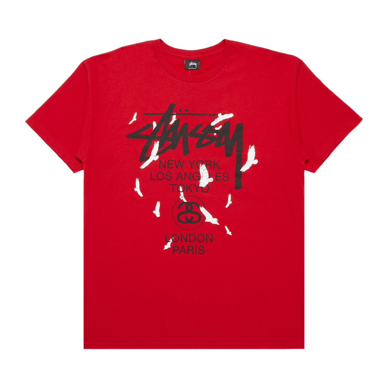 

Футболка Stussy World Tour Birds Brite Red