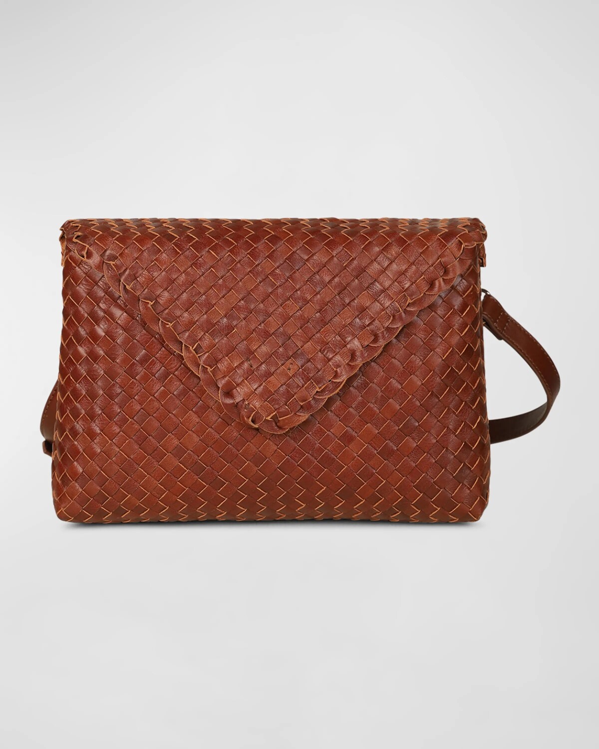 

Плетеный кожаный клатч Jamie Envelope Rafe, цвет Cognac