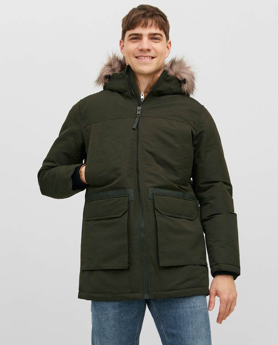 

Мужская парка с капюшоном Jack & Jones, темно-зеленый