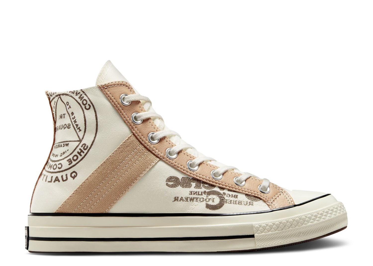 

Кроссовки Converse Chuck 70 Leather Overlay High 'Egret Champagne Tan', кремовый, Бежевый
