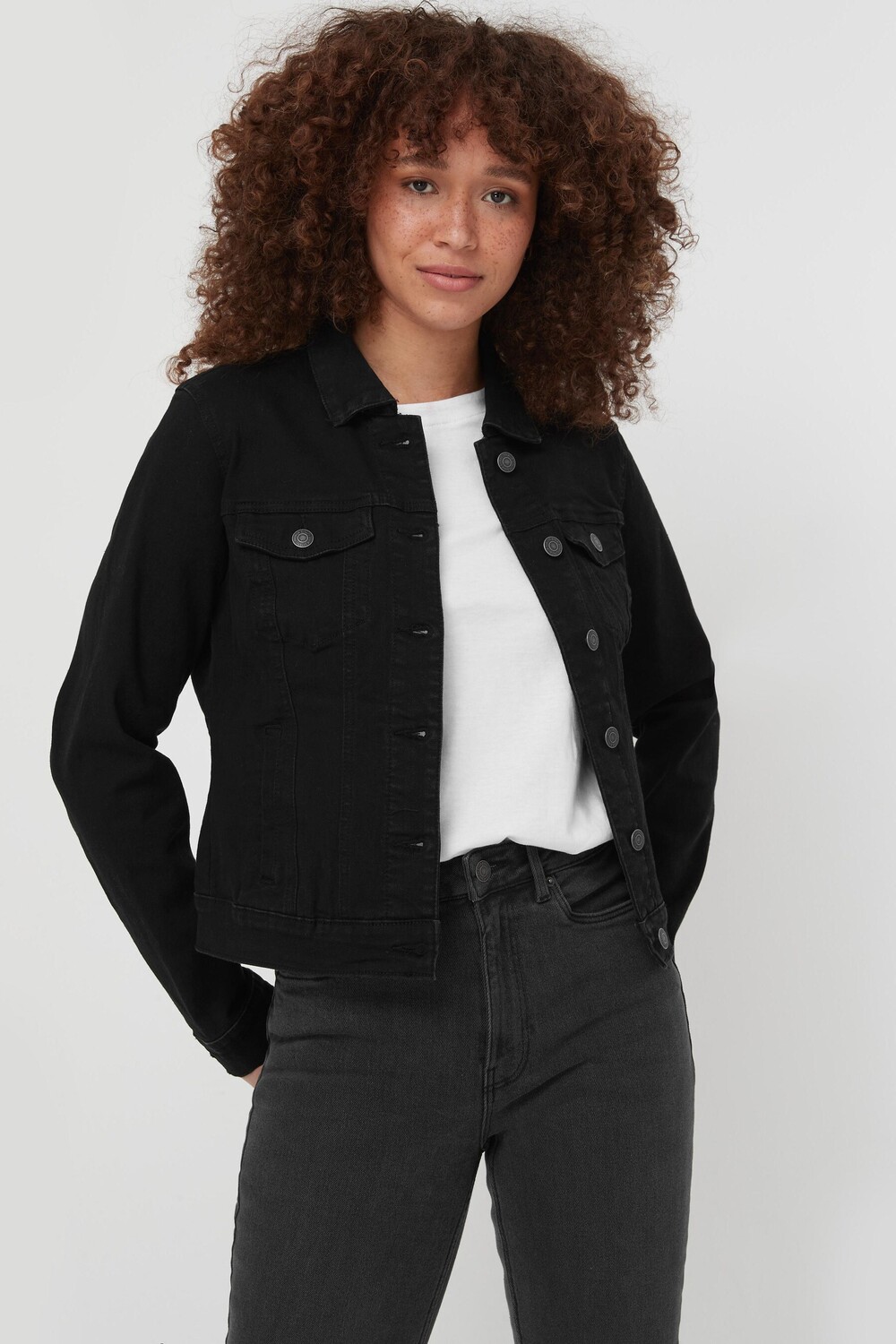

Vero Moda Классическая джинсовая куртка VERO MODA, черный