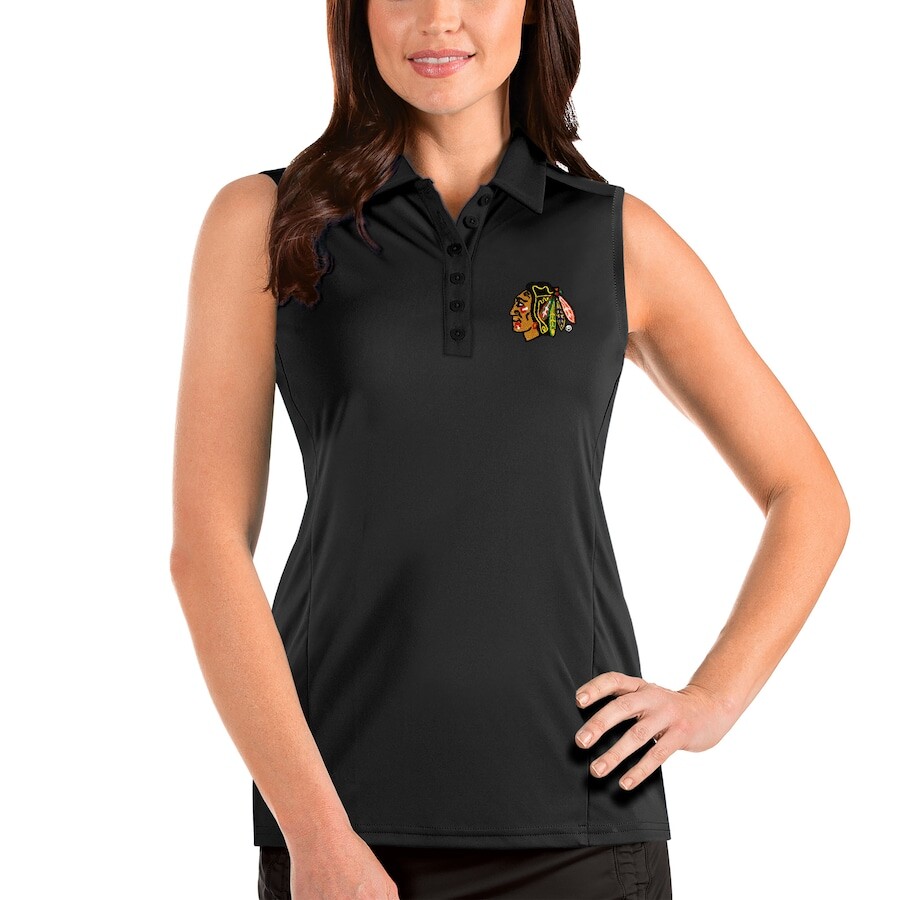 

Поло без рукавов Antigua Chicago Blackhawks, черный