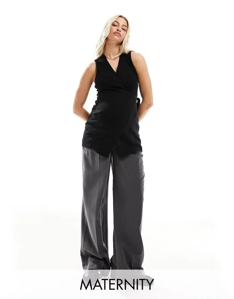 

Вязаный жилет в рубчик с запахом Cotton On Maternity Cotton:On