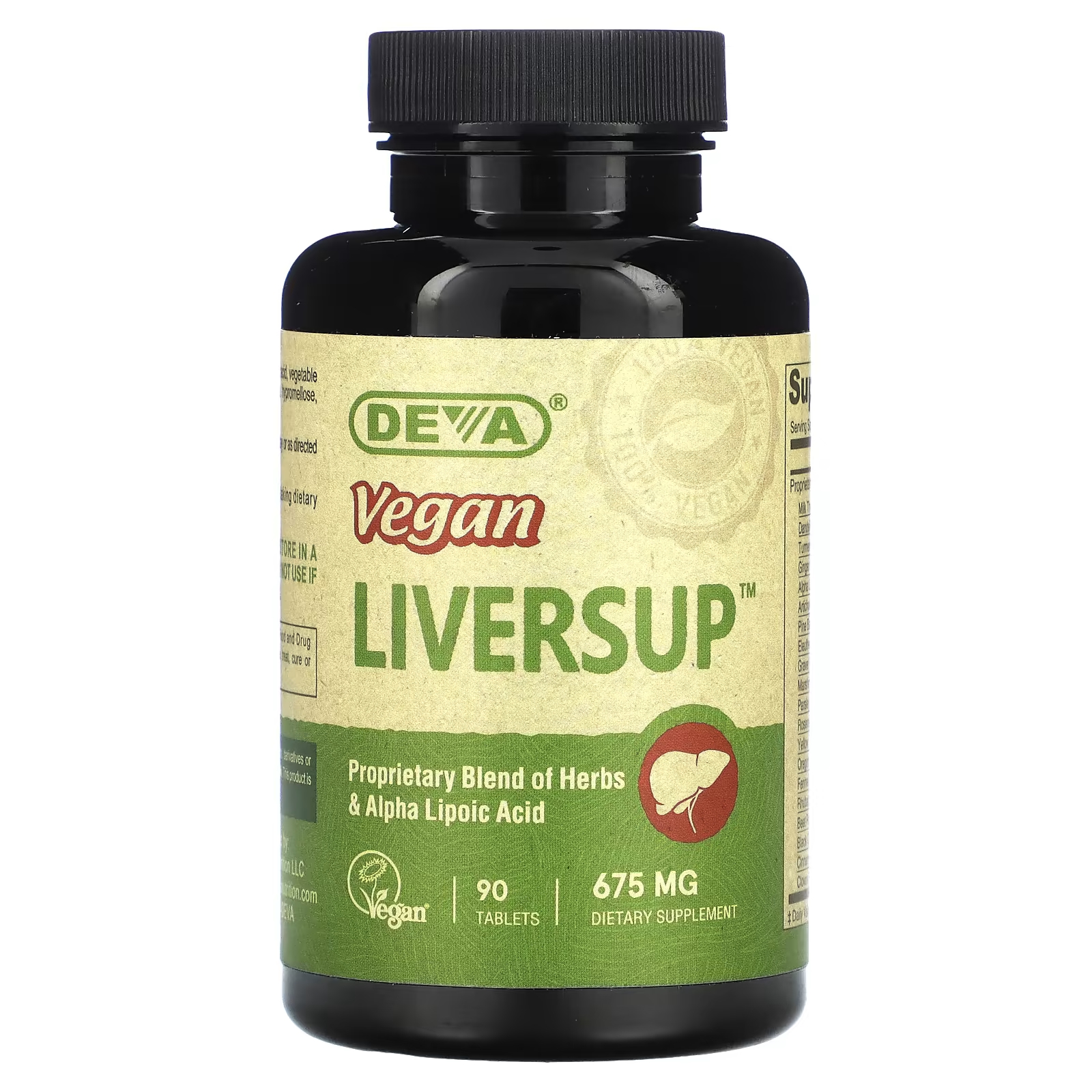 цена Пищевая добавка Deva Vegan Liversup 675 мг, 90 таблеток