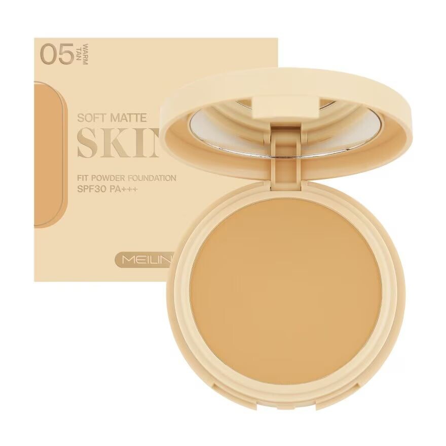 

Meilinda Мягкая матовая пудра Skin Fit SPF30 PA+++ 10г. 05 Теплый загар, Warm Tan