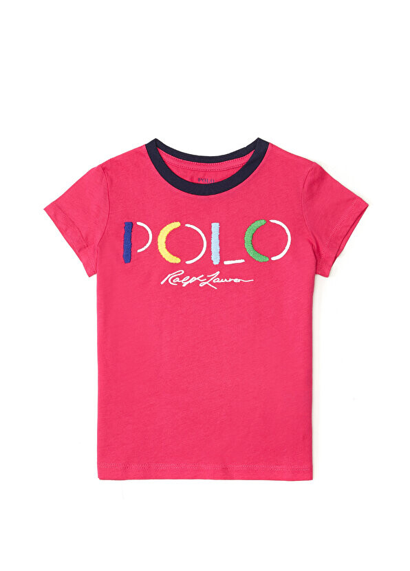 

Розовая футболка для девочек с вышитым логотипом Polo Ralph Lauren
