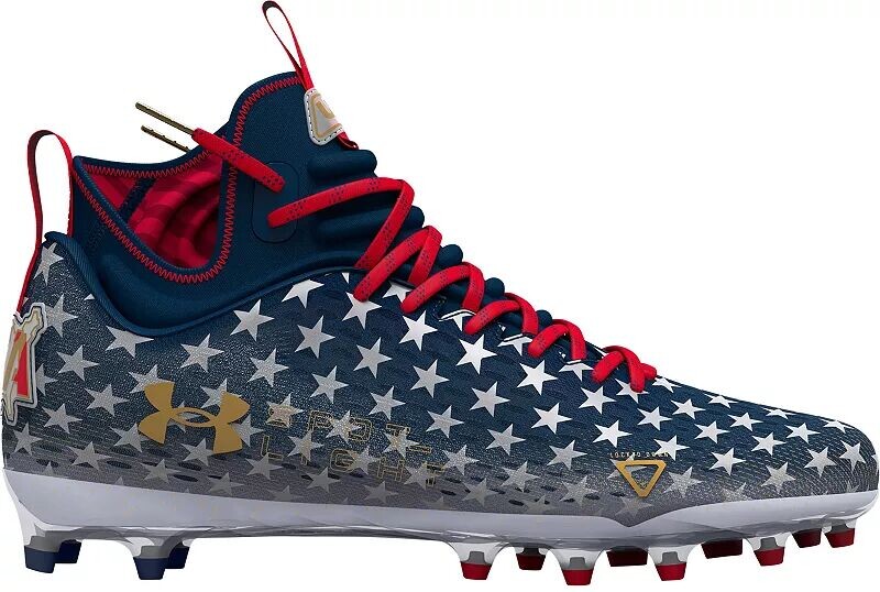 

Мужские футбольные бутсы Under Armour Spotlight Lux LE MC, белый/красный