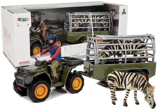 

Фигурки квадроцикла с прицепом-транспортером Зебра Lean Toys