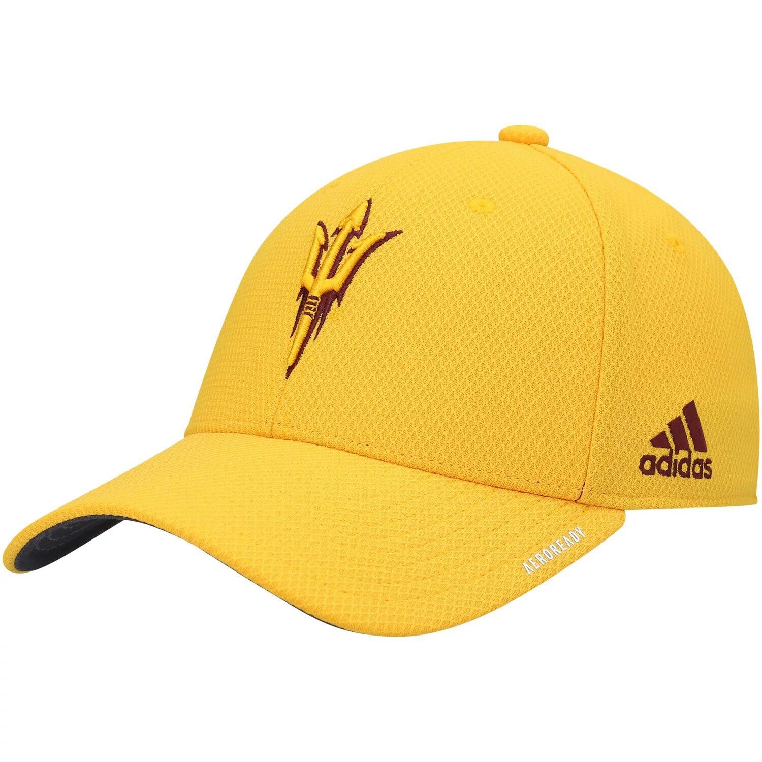 

Мужская кепка Adidas Gold Arizona State Sun Devils 2021 Sideline Coaches AEROREADY Flex Hat