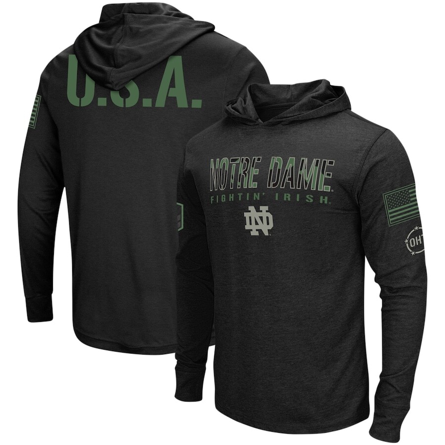 

Футболка с длинным рукавом Colosseum Notre Dame Fighting Irish, черный