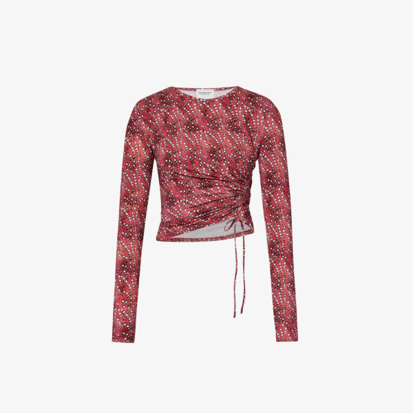 Топ эластичной ткани с абстрактным узором Jazzy Isabel Marant, цвет cranberry isabel marant розовые серьги с подвесками камнями