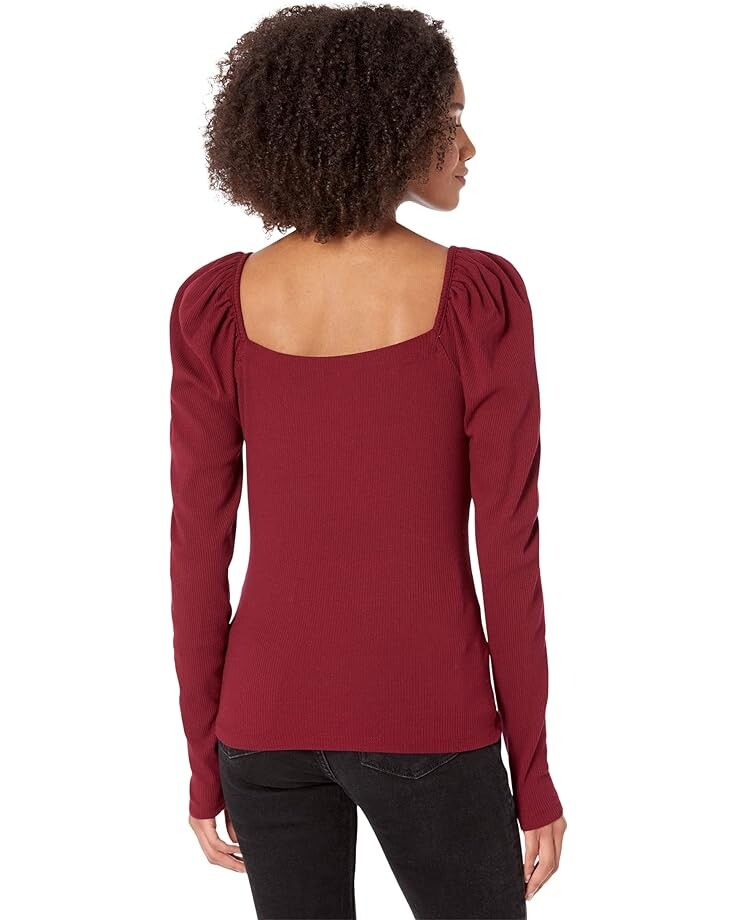 Топ bobi Los Angeles Shirred Square Neck Top, цвет Pinot