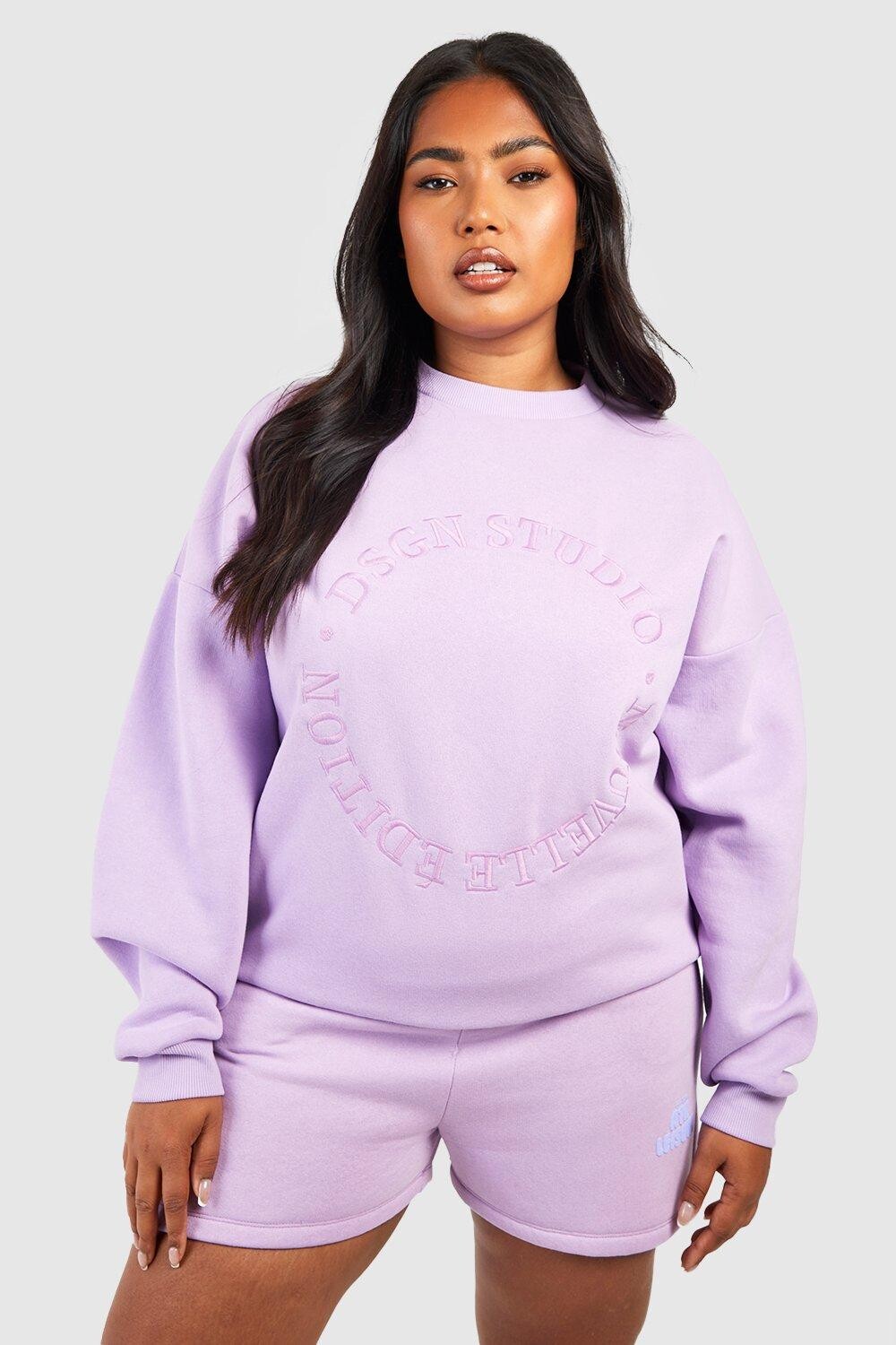 

Толстовка с вышивкой plus dsgn studio Boohoo, сиреневый