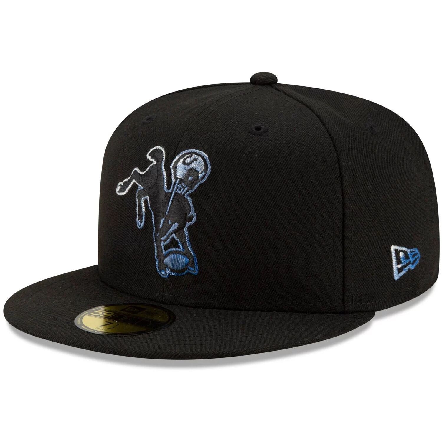 

Мужская облегающая шляпа New Era Black Indianapolis Colts Throwback Logo Color Dim 59FIFTY