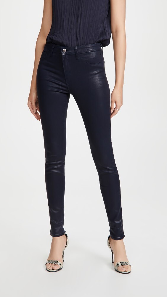 

Джинсы L'AGENCE Marguerite High Rise Coated Skinny, нави