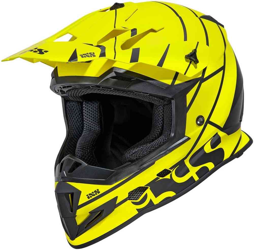 361 2.2 Шлем для мотокросса IXS, черный матовый/желтый шлем ixs 362 2 0 для мотокросса черно серо белый