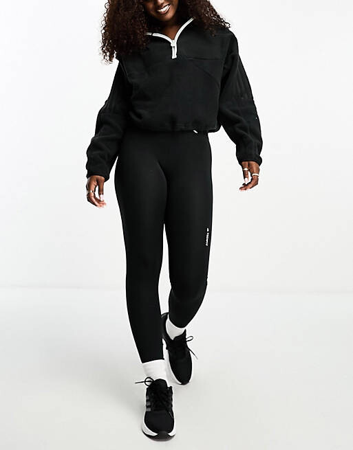 

Черный флис с молнией 1/2 adidas Sportswear