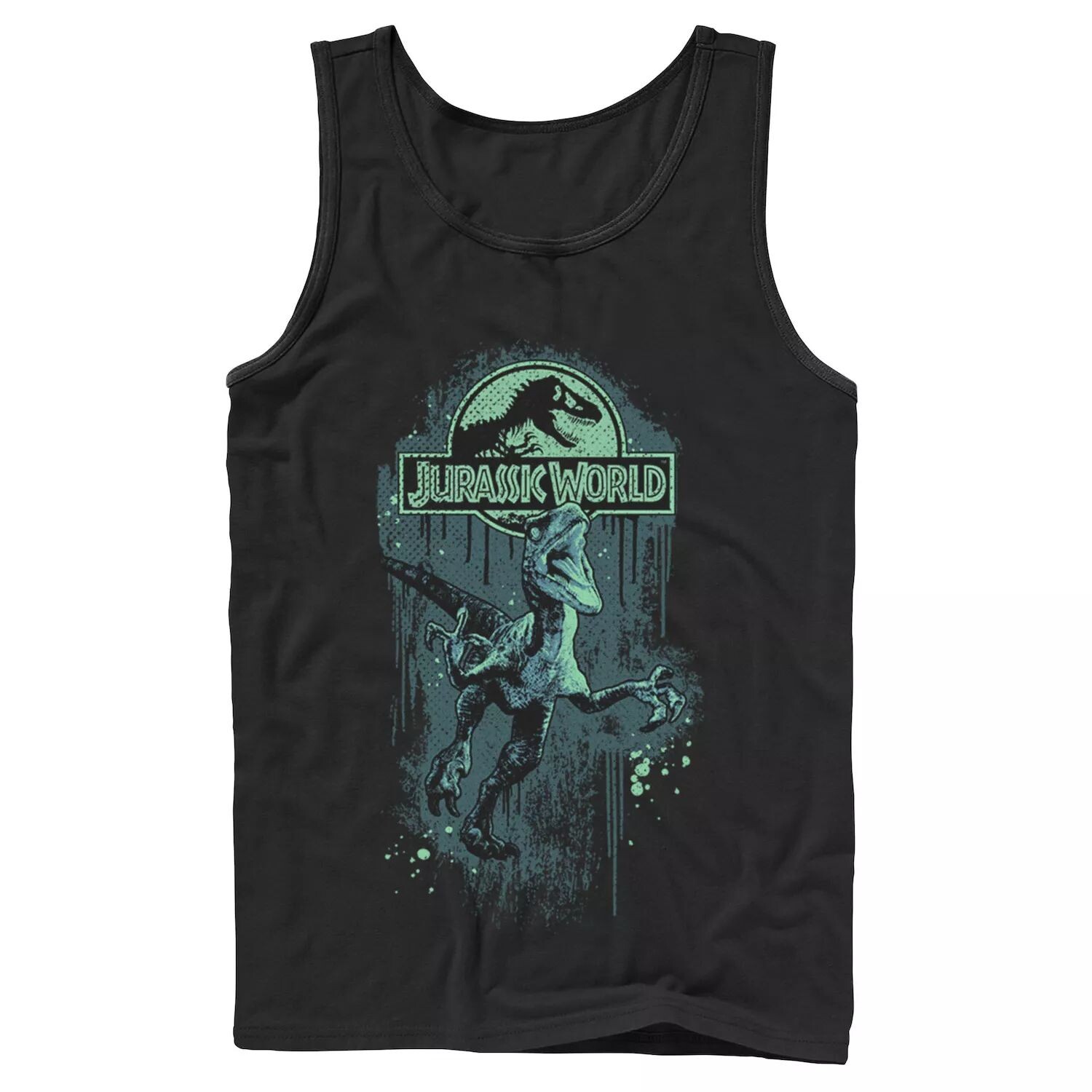 

Мужская майка с графическим логотипом и логотипом Jurassic World Raptor Paint Splatter Licensed Character
