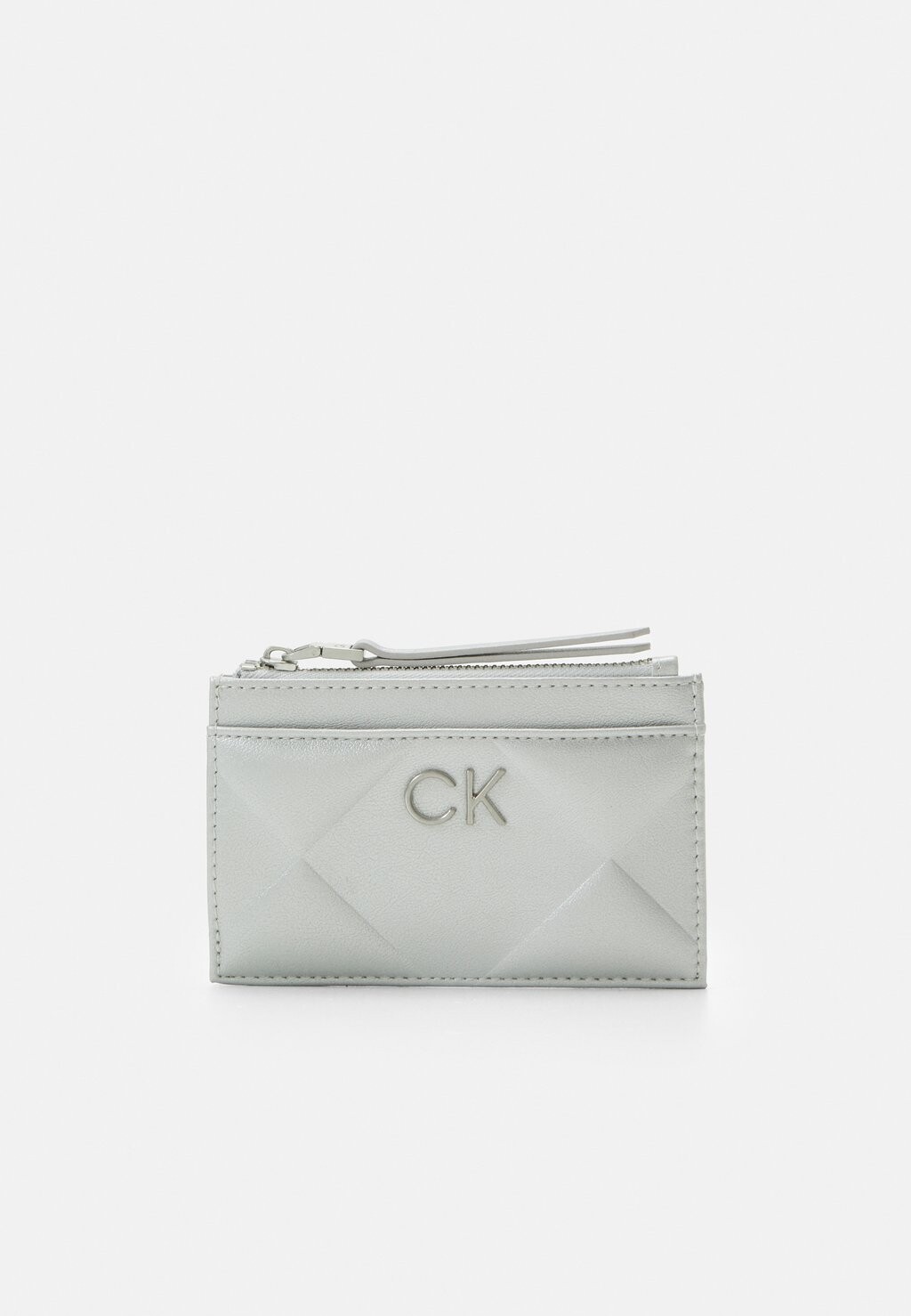 

Кошелек RE LOCK QUILT CARDHOLDER MET Calvin Klein, цвет silver