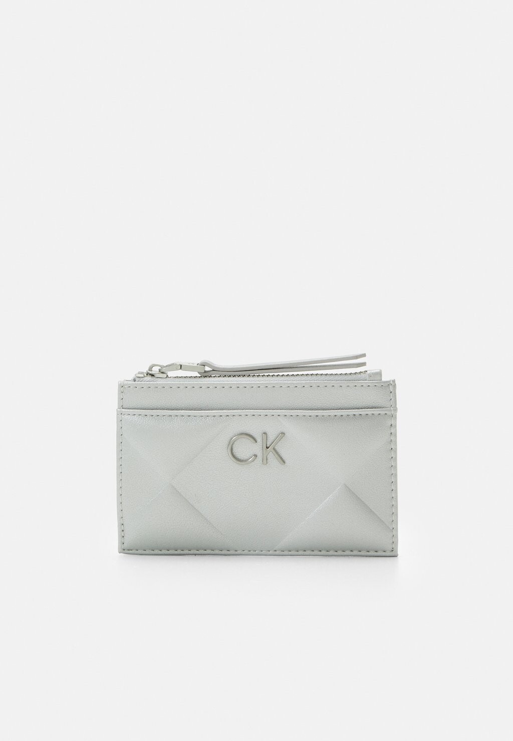 Кошелек RE LOCK QUILT CARDHOLDER MET Calvin Klein, цвет silver кошелек quilt cardholder with zip unisex calvin klein цвет stoney beige