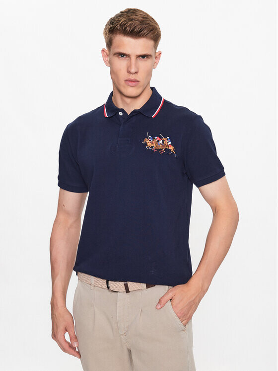 

Рубашка поло узкого кроя по индивидуальному заказу Polo Ralph Lauren, синий