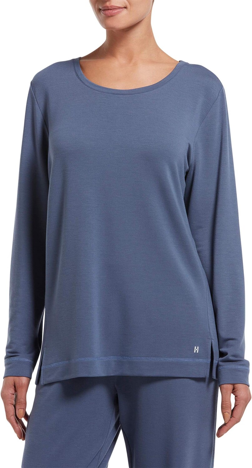 

Однотонная футболка для отдыха с длинными рукавами HUE, цвет Vintage Indigo