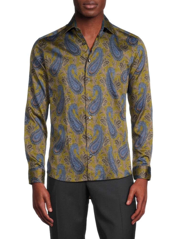 

Рубашка на пуговицах с пейсли Etro, зеленый