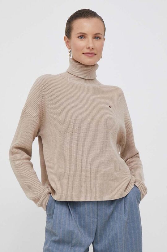 

Хлопковый свитер Tommy Hilfiger, бежевый