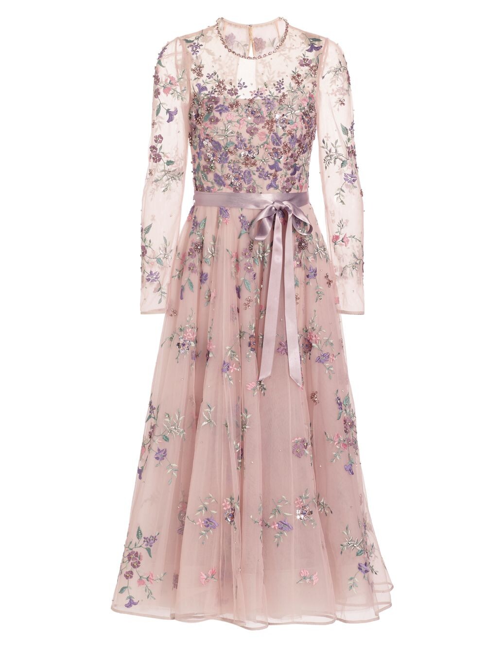 

Платье миди из тюля Effie с вышивкой Jenny Packham, розовый