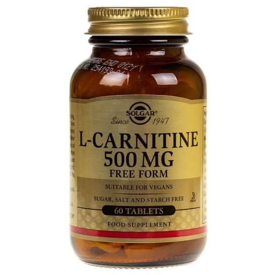 Solgar, L-карнитин, 500 мг, 60 таблеток., коричневый