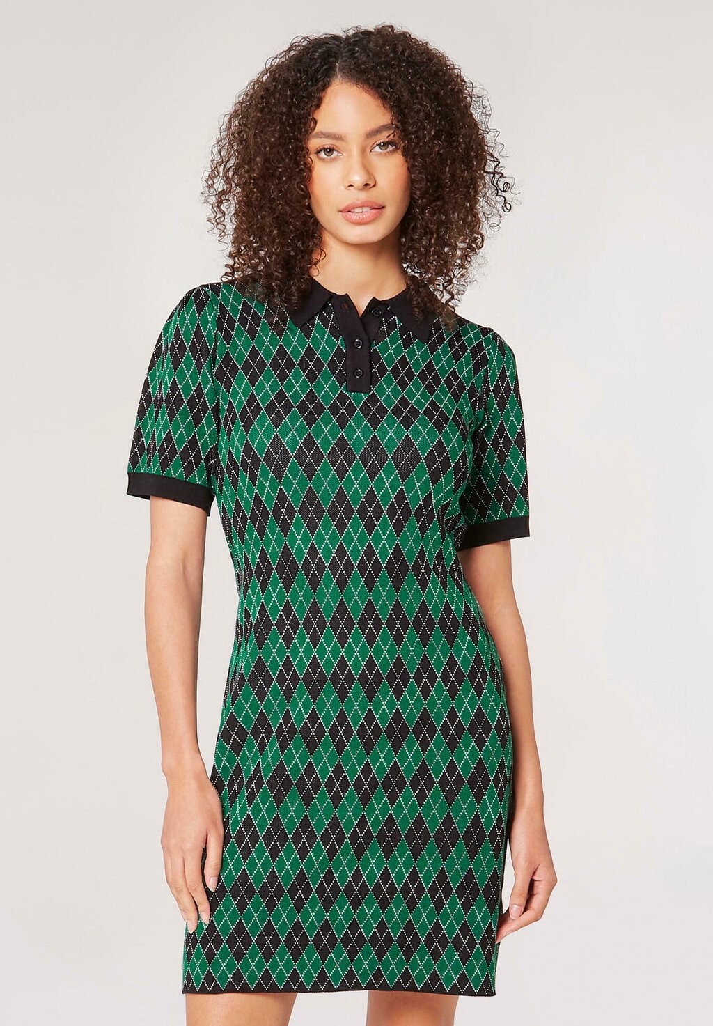 

Трикотажное платье ARGYLE MINI Apricot, цвет green