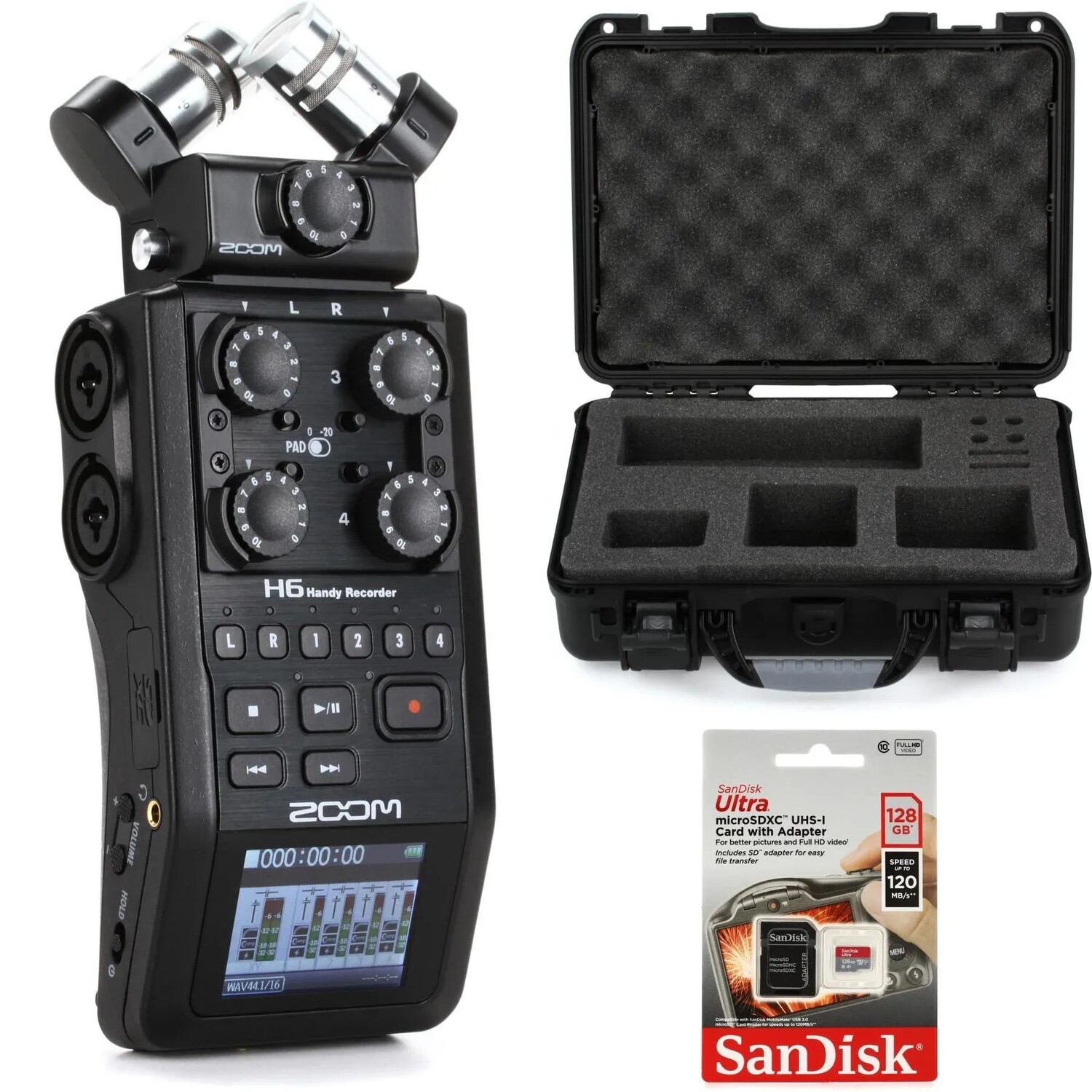 

Комплект Zoom H6 с чехлом Gator и SD-картой Sandisk