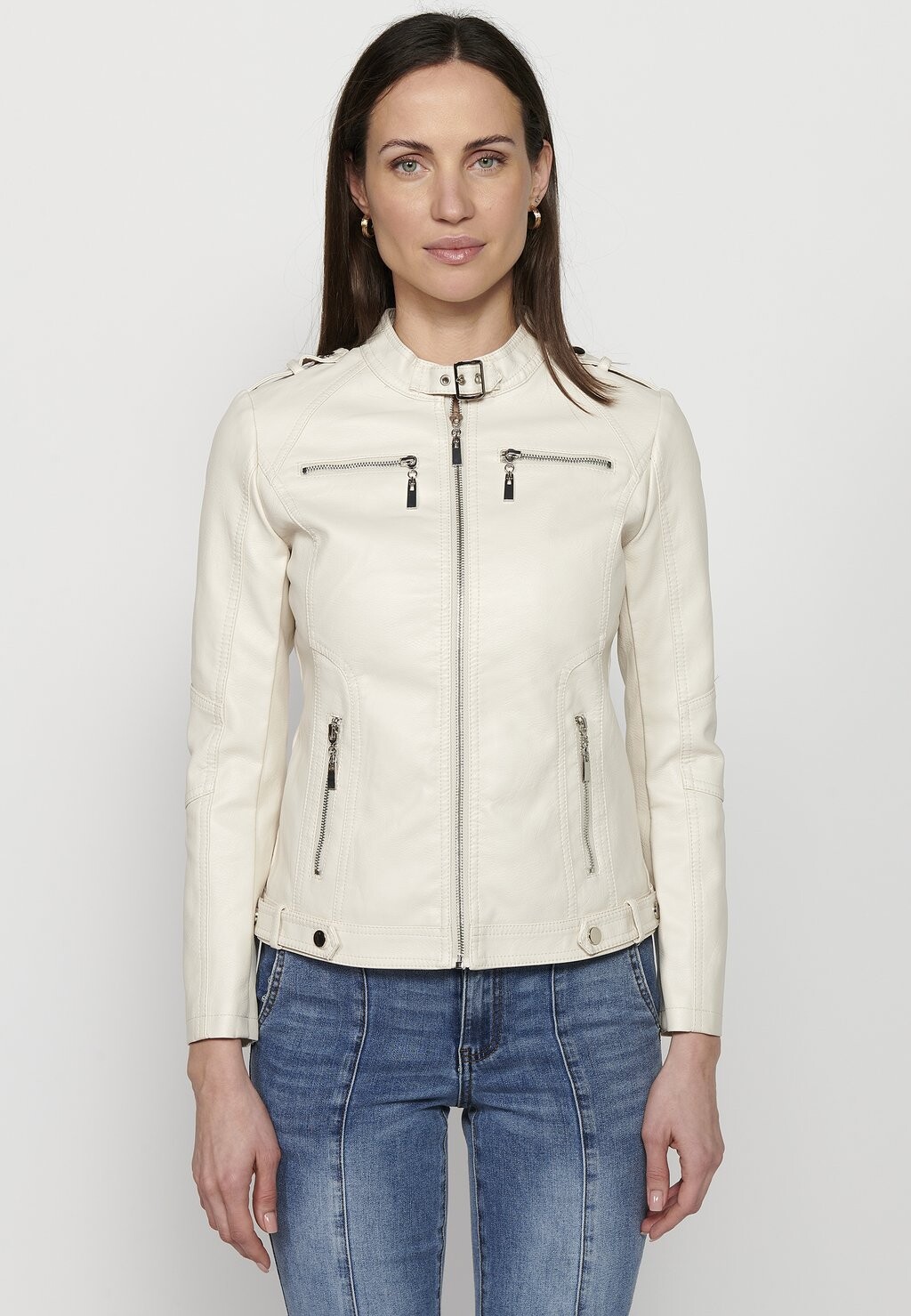 

Куртка из искусственной кожи Koroshi, цвет crudo off white