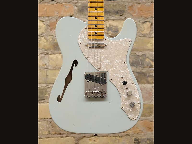 Электрогитара Fender Custom Shop 1969 Telecaster Thinline Journeyman Relic 2023 - Aged Sonic Blue 6 lbs 4.5 oz fender custom shop 50 s thinline relic pink paisley