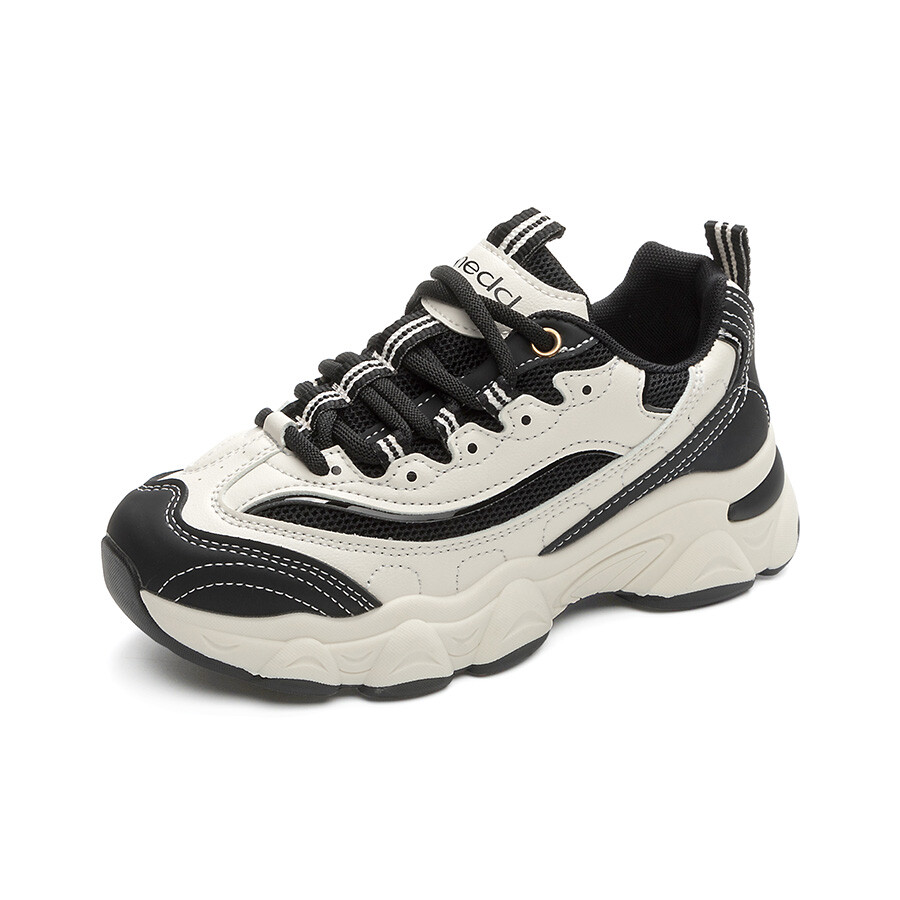 

Кроссовки MED Dictionary Chunky Sneakers Women's Low-top Black, бежевый/черный