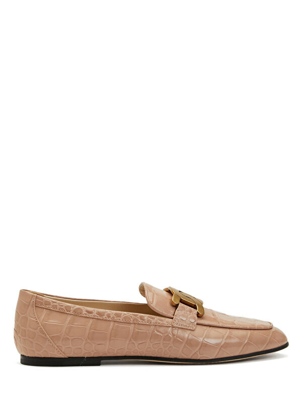 

Женские лоферы из фактурной кожи крокодила Tod'S, бежевый