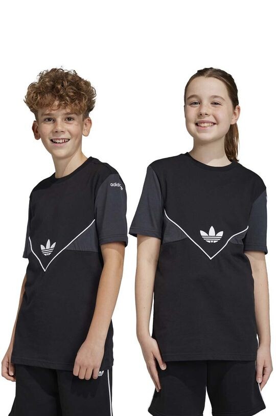 

Детская хлопковая футболка adidas Originals, черный