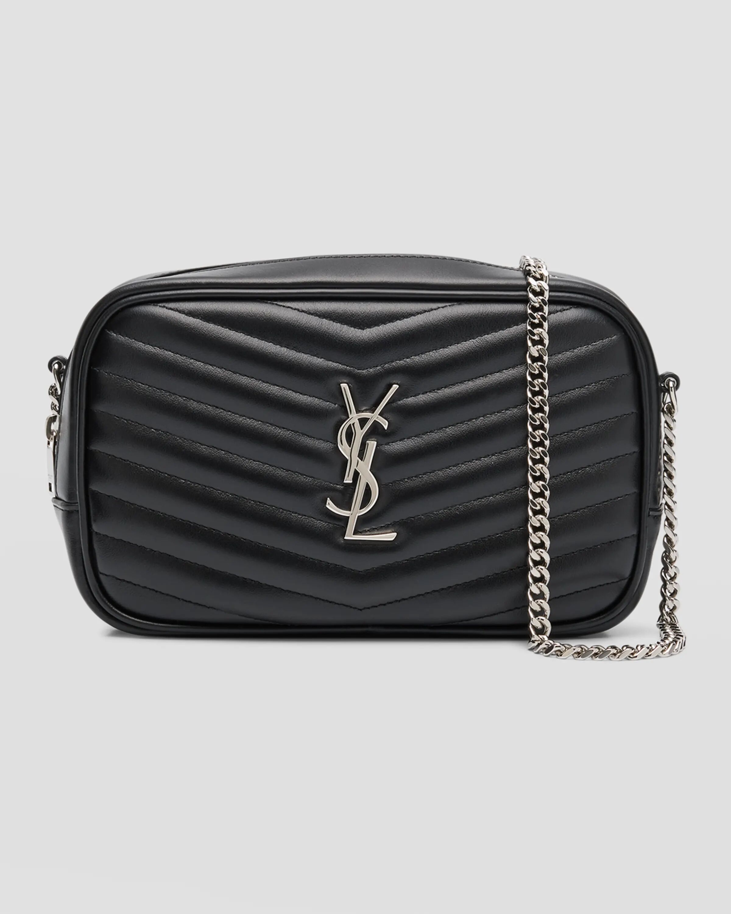 

Сумка для фотокамеры Lou Mini YSL из гладкой стеганой кожи Saint Laurent, цвет Black