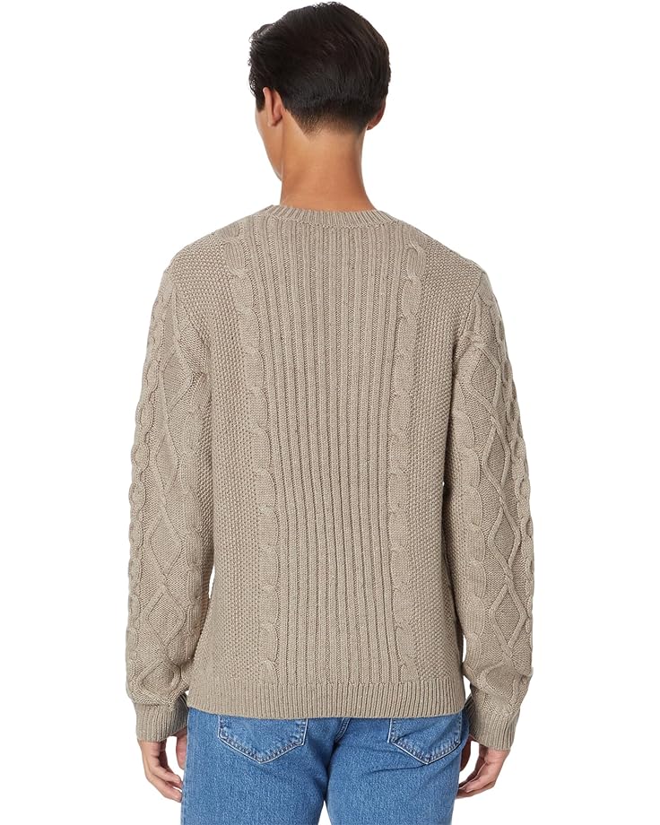Свитер Lucky Brand Mixed Stitch Tweed Crew Neck Sweater, цвет Vintage Khaki