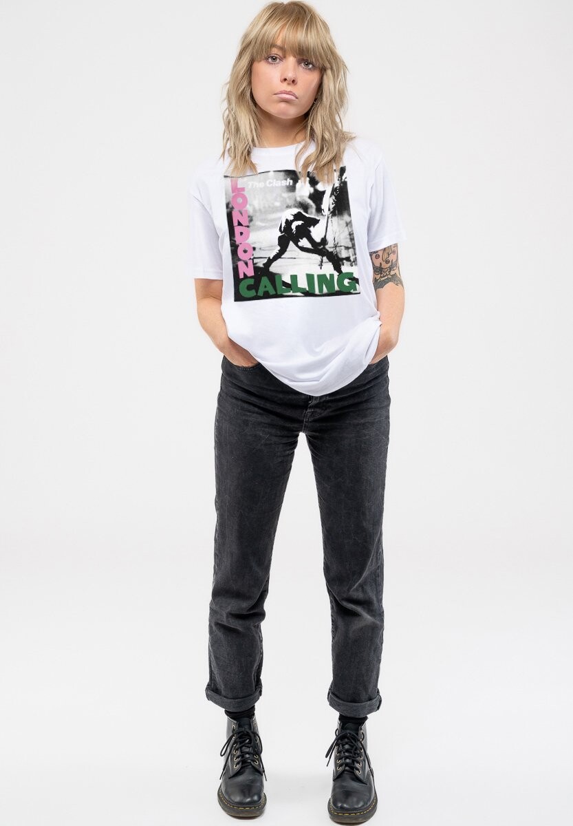 

Футболка с принтом THE CLASH LONDON CALLING BOYFRIEND FIT Paradiso Clothing, белый