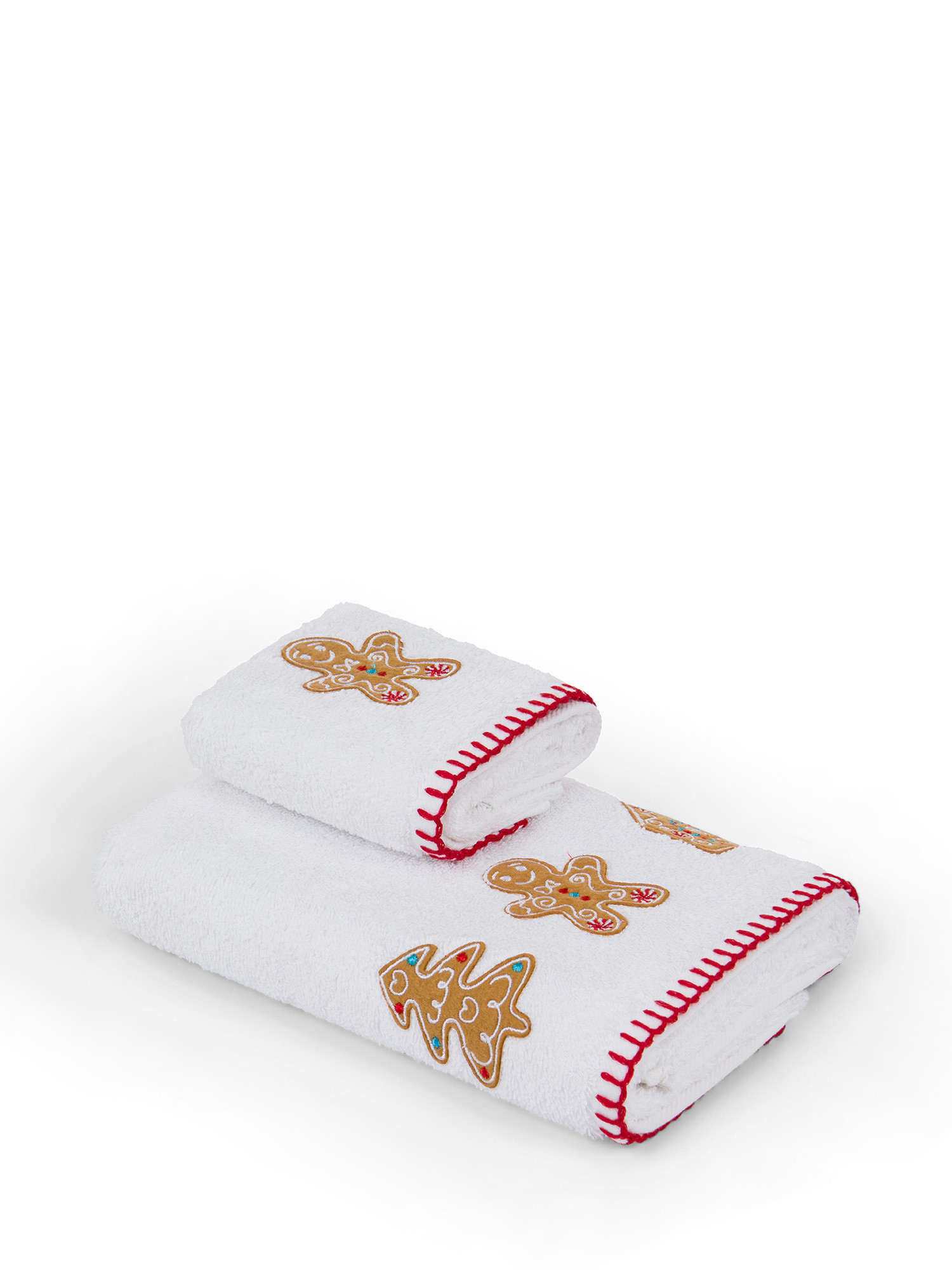 Комплект из 2-х хлопковых полотенец с рождественской вышивкой., белый комплект полотенец с вышивкой имена цветные