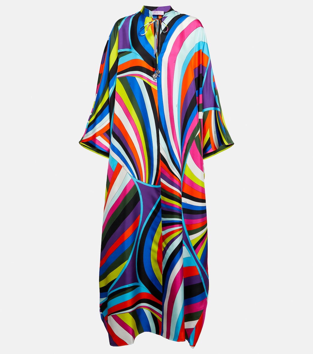 Шелковый кафтан с принтом PUCCI, разноцветный шелковый шарф с принтом pucci разноцветный
