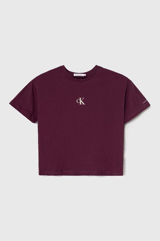 

Хлопковая футболка Calvin Klein Jeans, бордовый