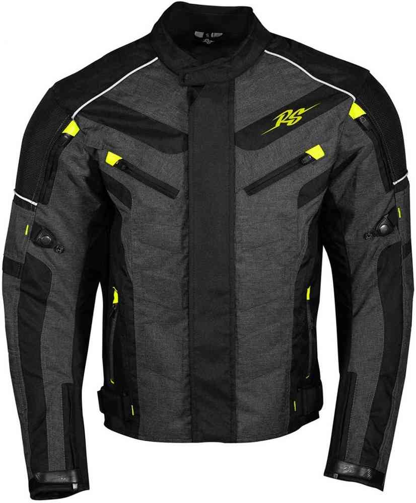 Мотоциклетная текстильная куртка Romeo Rusty Stitches, черный/серый/неоновый
